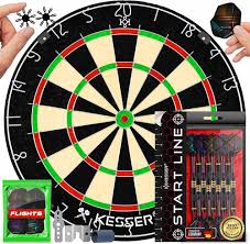 KESSER® Professionell Korkdarttavla med 9 Dartpilar och Tillbehör